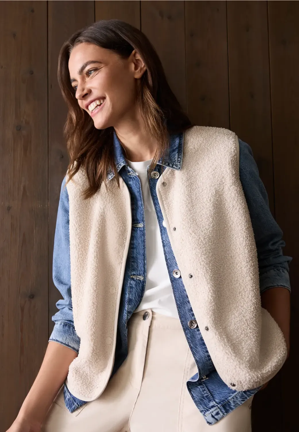 Cecil TOS Curly Fake Wool Vest
