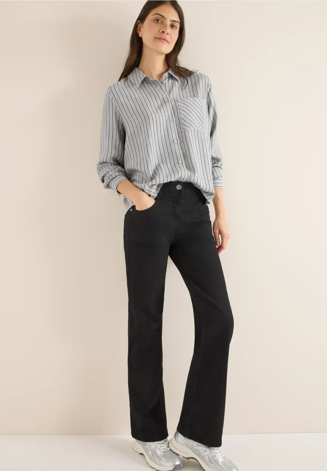 Cecil Flanell Lurex Stripe Blouse