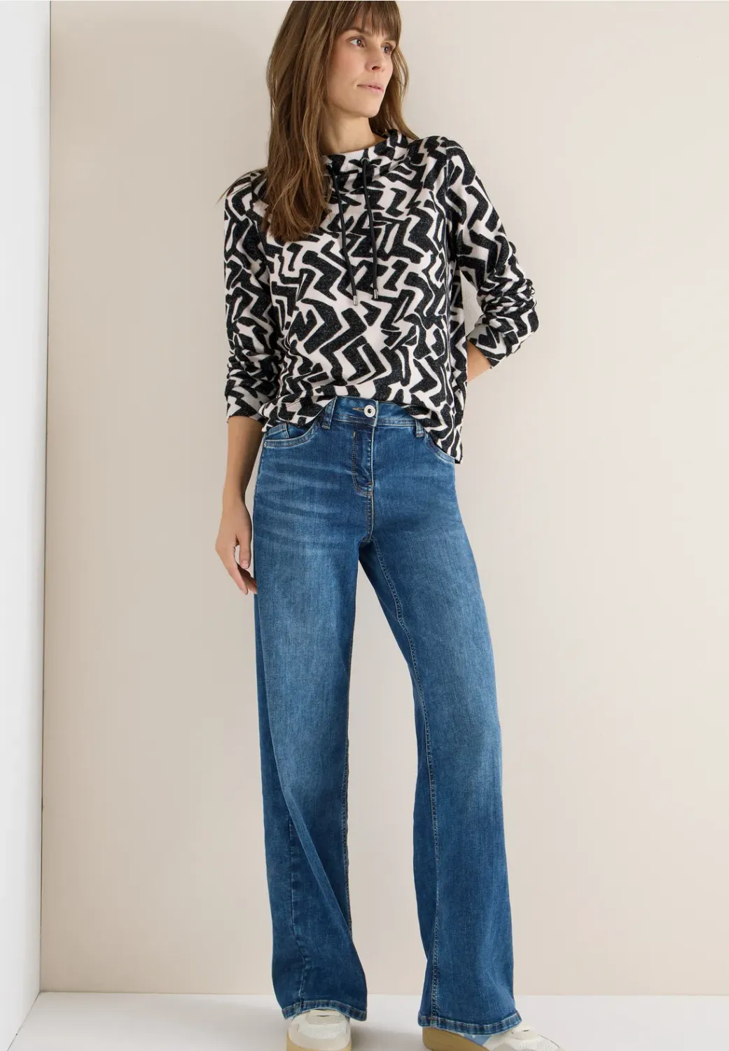 Cecil TOS Cosy AOP Funnel Neck