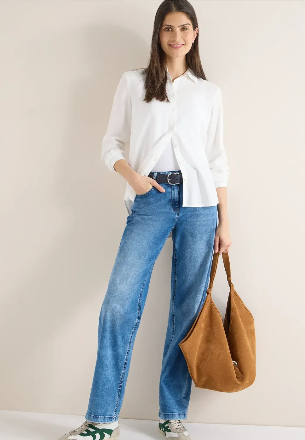 Cecil O_Embossed Faux Suede Belt