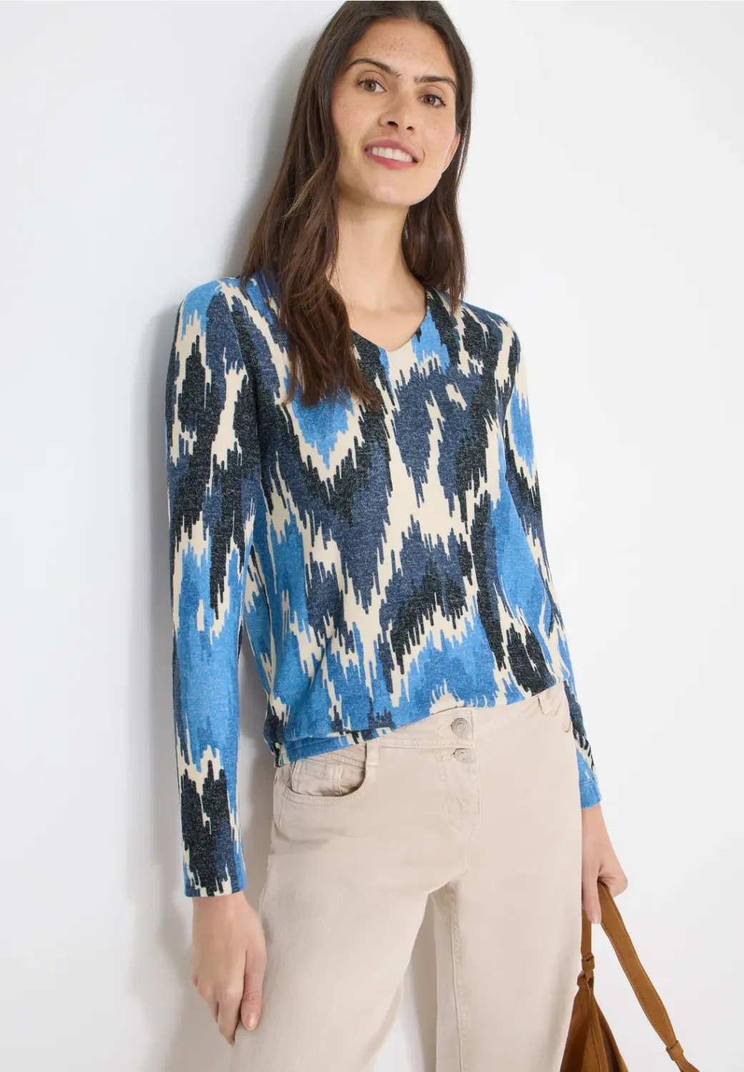Cecil Cosy Melange AOP V-Neck