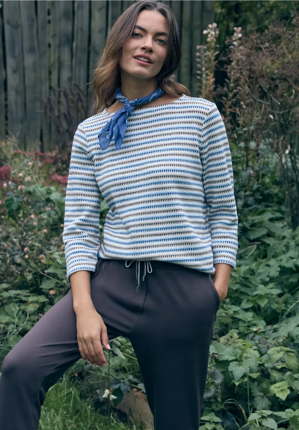 Cecil Multi Stripe Knit T-Shirt