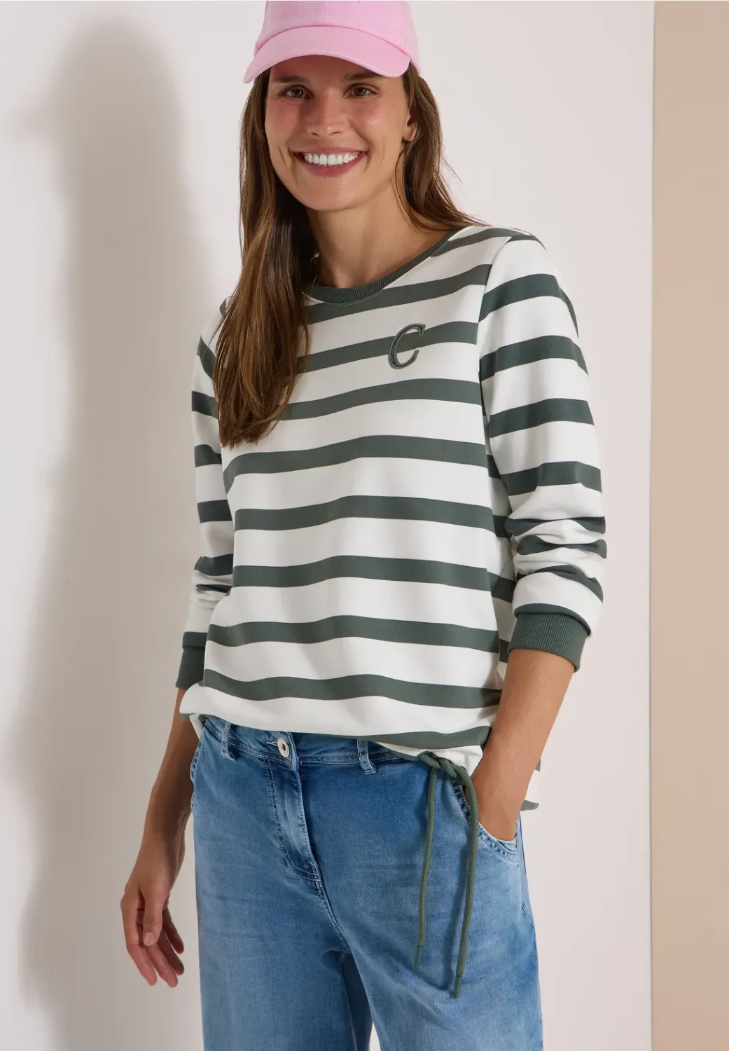 Cecil Striped Sweatshirt w. embro