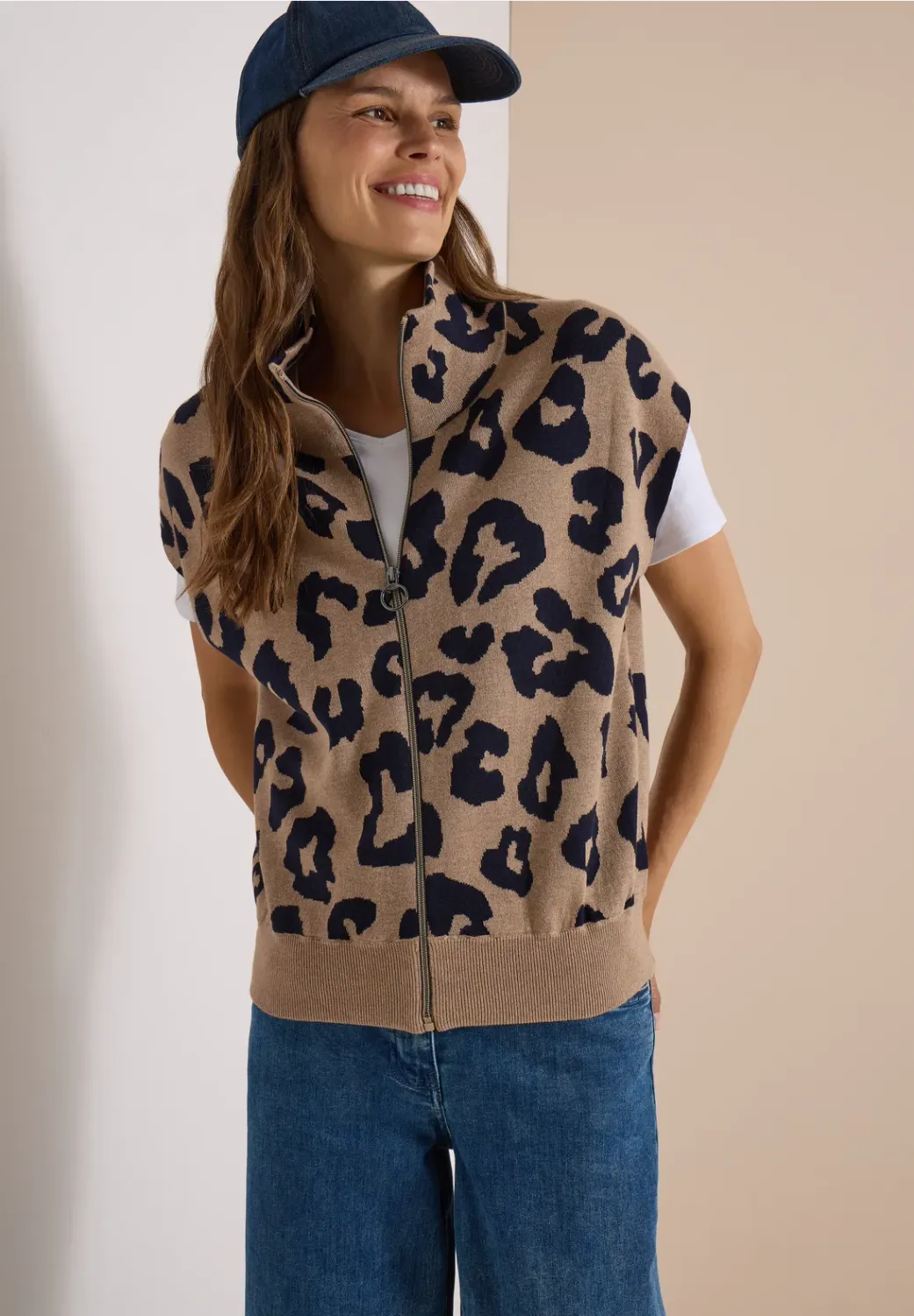 Cecil AOP Doubleface zip vest