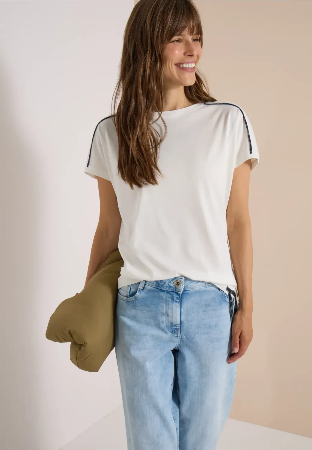 Cecil Solid Leo Piping T-Shirt