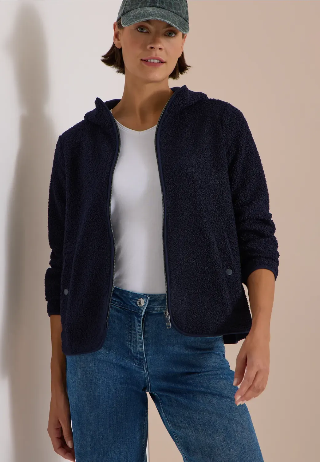 Cecil Solid Teddy T-Shirt Jacket
