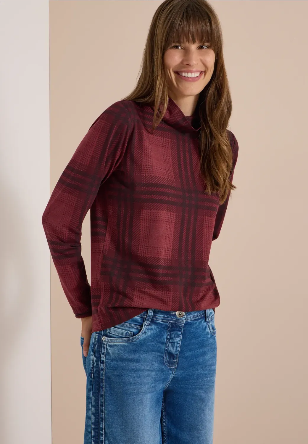 Cecil Check AOP Turtleneck