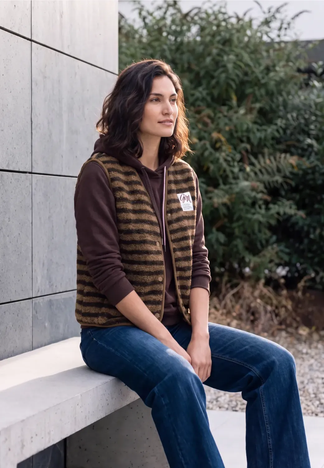 Cecil Striped Teddy Vest