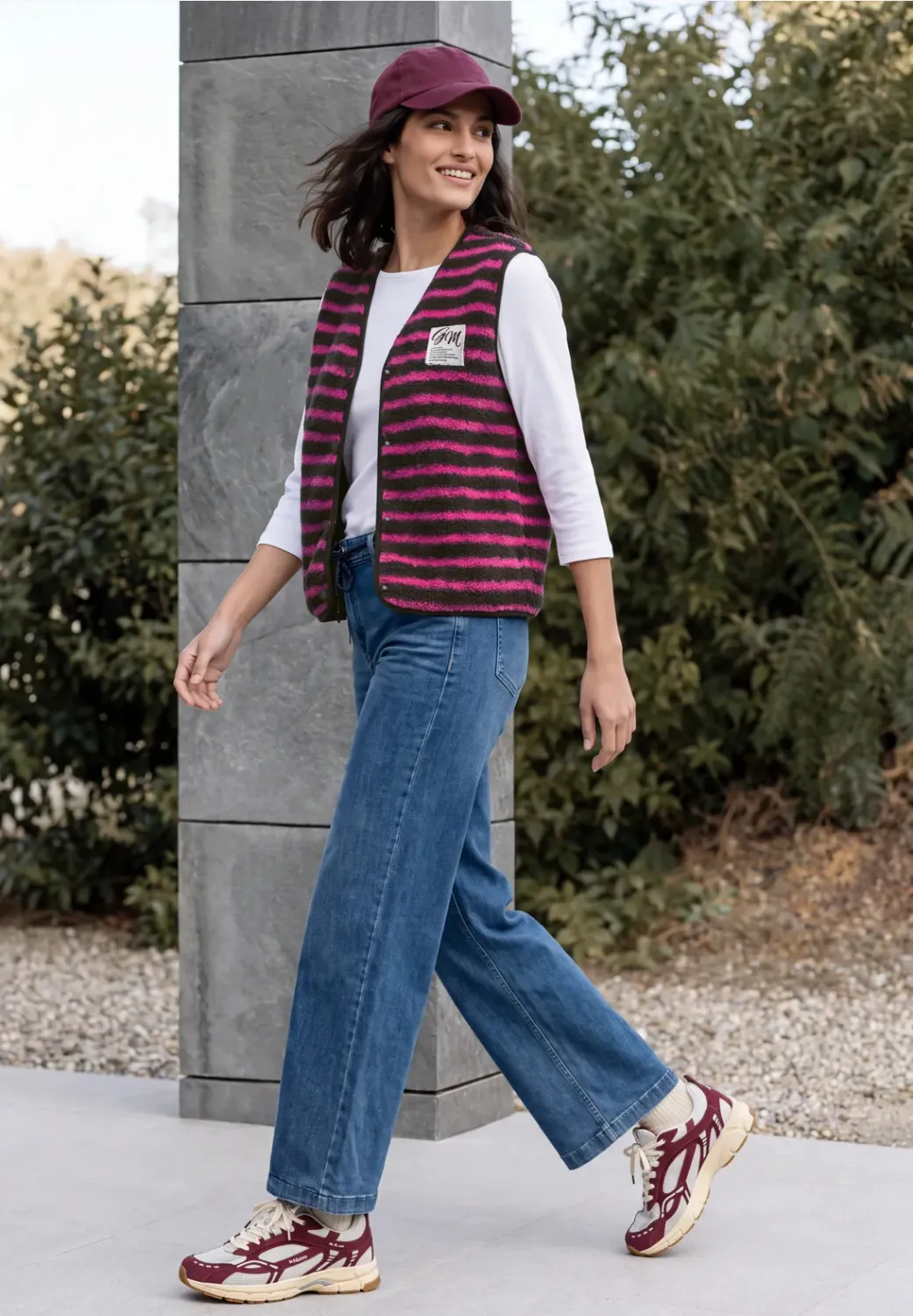 Cecil Striped Teddy Vest