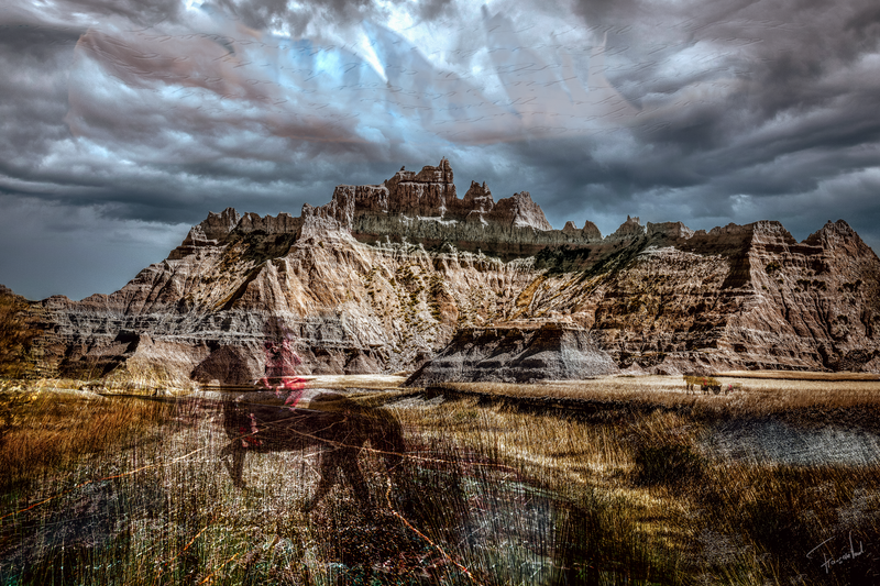 Collage Print  - WE'RE STILL HERE – A Spirit-Infused Badlands (105x70cm, Limited Edition)