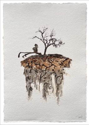 Mixed Media Artwork on Handmade Paper – Musing – 20x30 cm Mixed Media Artwork on Handmade Paper – Musing – 20x30 cm