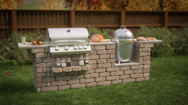 Masterson-K Grill Island Dome Kamado and Summerset Grill
