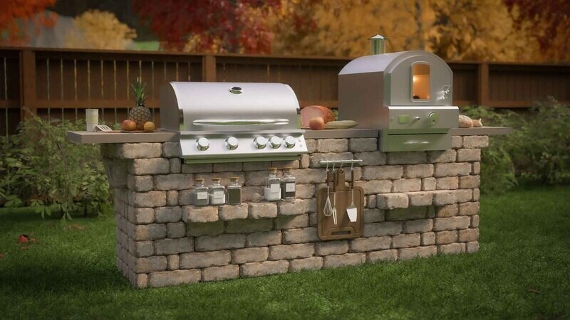 Masterson-O Grill Island with Pizza Oven and Grill