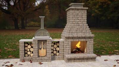 Pizzaplace Outdoor Woodfired Pizza Oven and Fireplace Combo