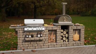 Masterson-Z Grill Island with Wood-Fired Pizza Oven and Grill