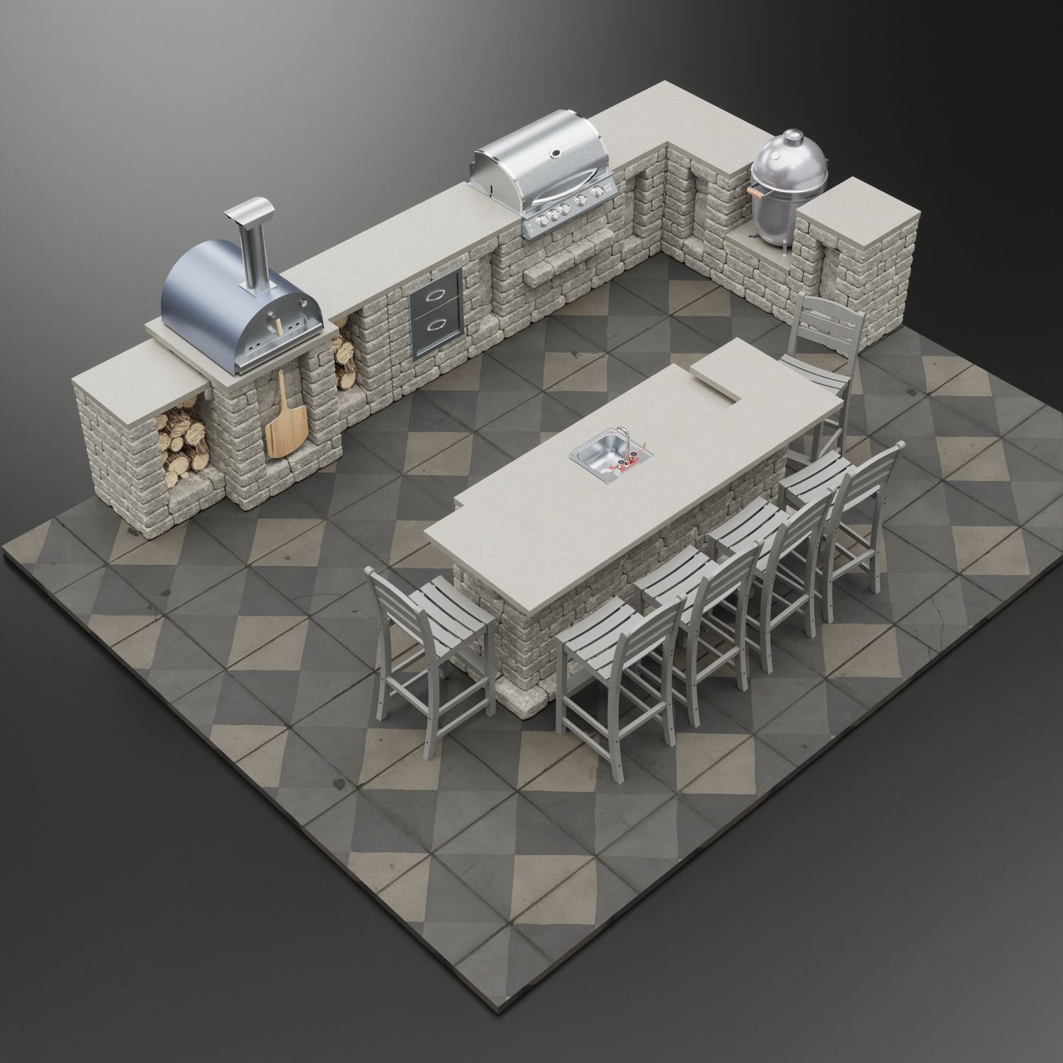 “Master Chef” Fully Loaded Outdoor Kitchen & Bar