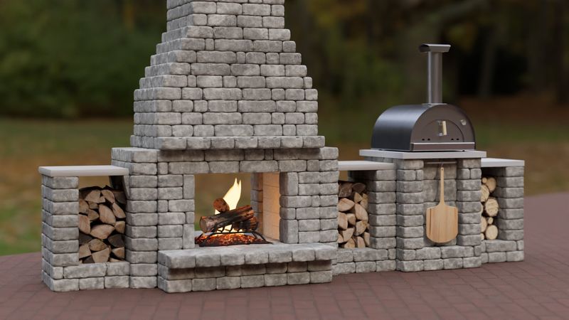 Pizzaplace Outdoor Fireplace with Wood-fired Pizza Oven Combo Kit