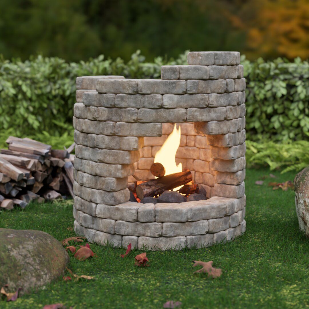 Fire Keep Large Outdoor Cooking Fire Pit with Arched Opening