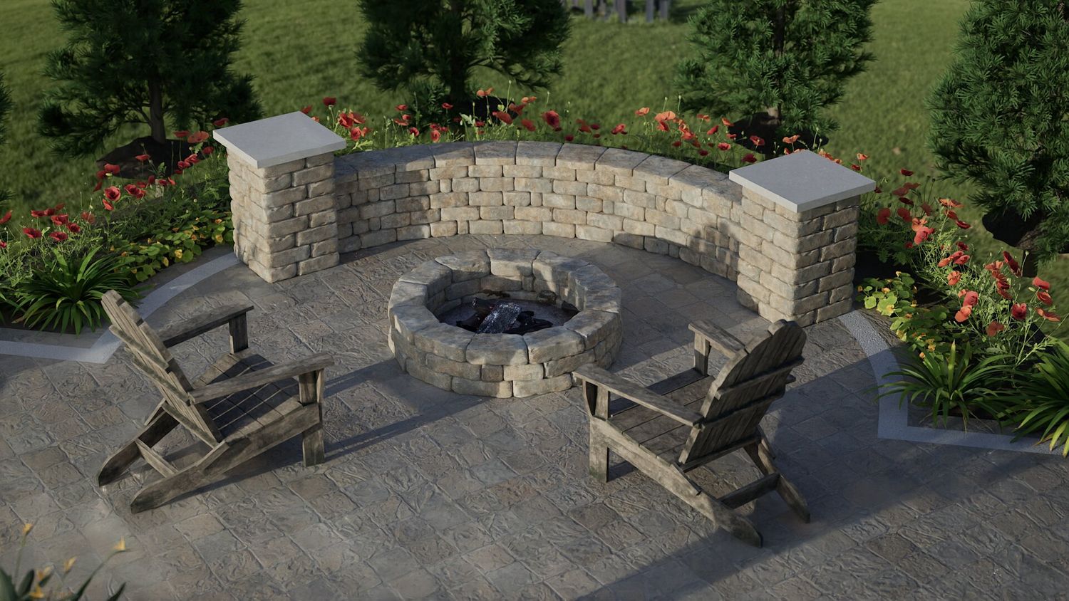 Sedgewick Fire Pit & Seat Wall