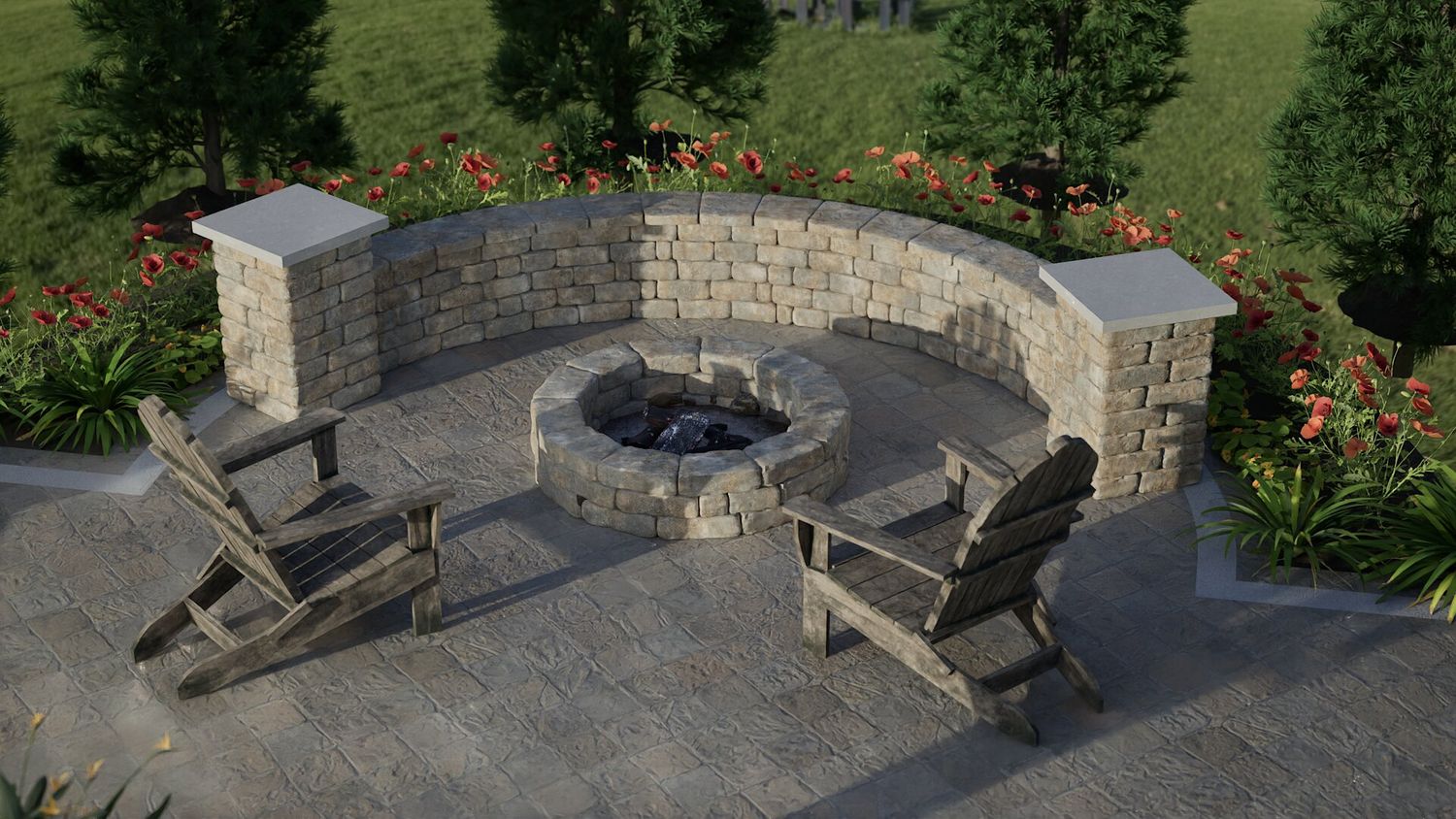 Summerton Fire Pit & Seat Wall