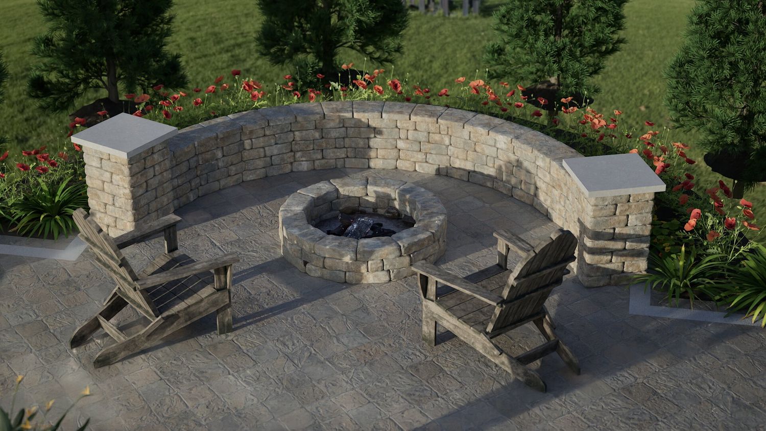 Strathmore Fire Pit & Seat Wall