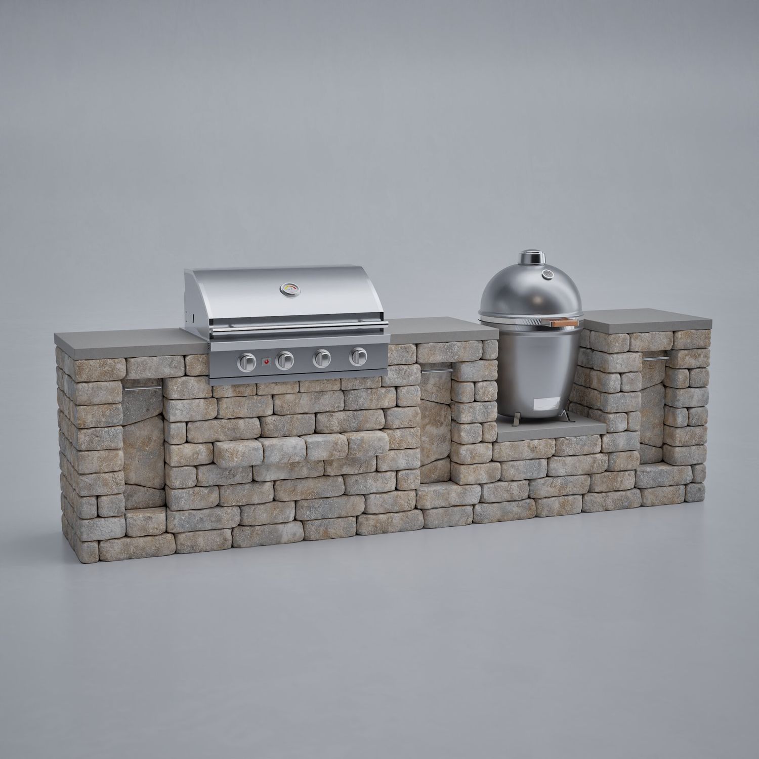 Unity C Combo Grill and Kamado Outdoor Kitchen Island