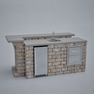 Unity-L Elevated Modular Outdoor Kitchen Corner Bar Unit