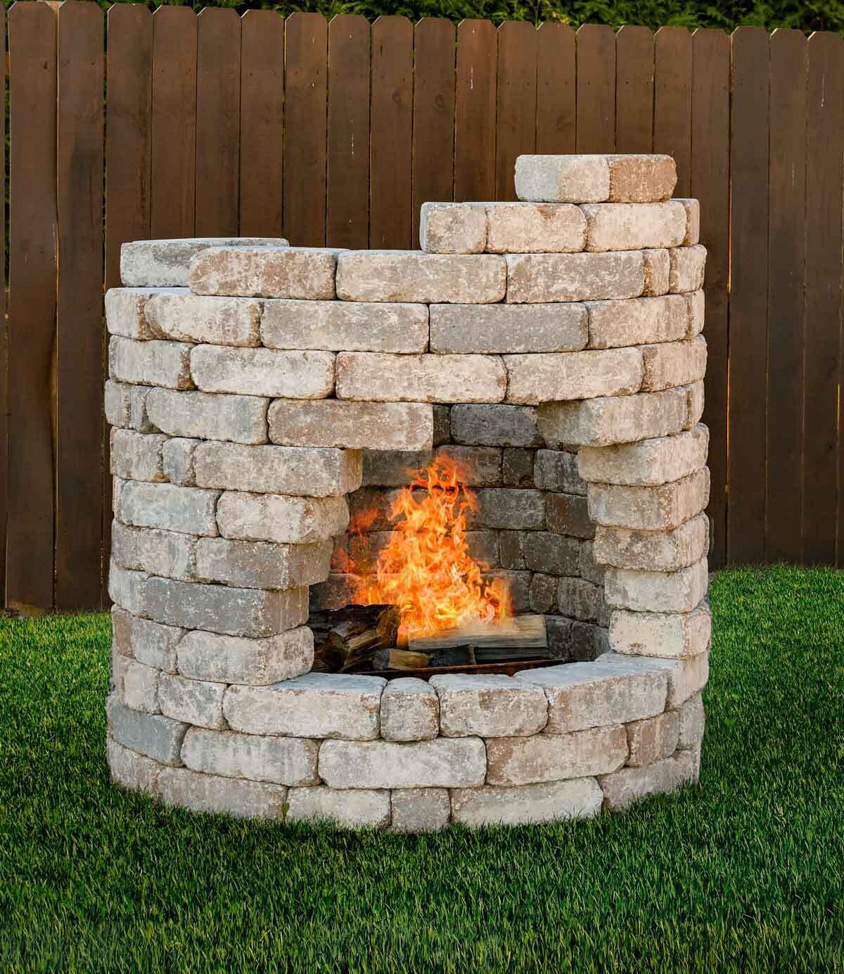 Fire Keep Large Outdoor Cooking Fire Pit with Arched Opening