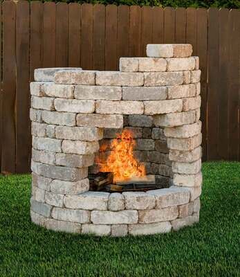 Fire Keep Large Outdoor Cooking Fire Pit with Arched Opening