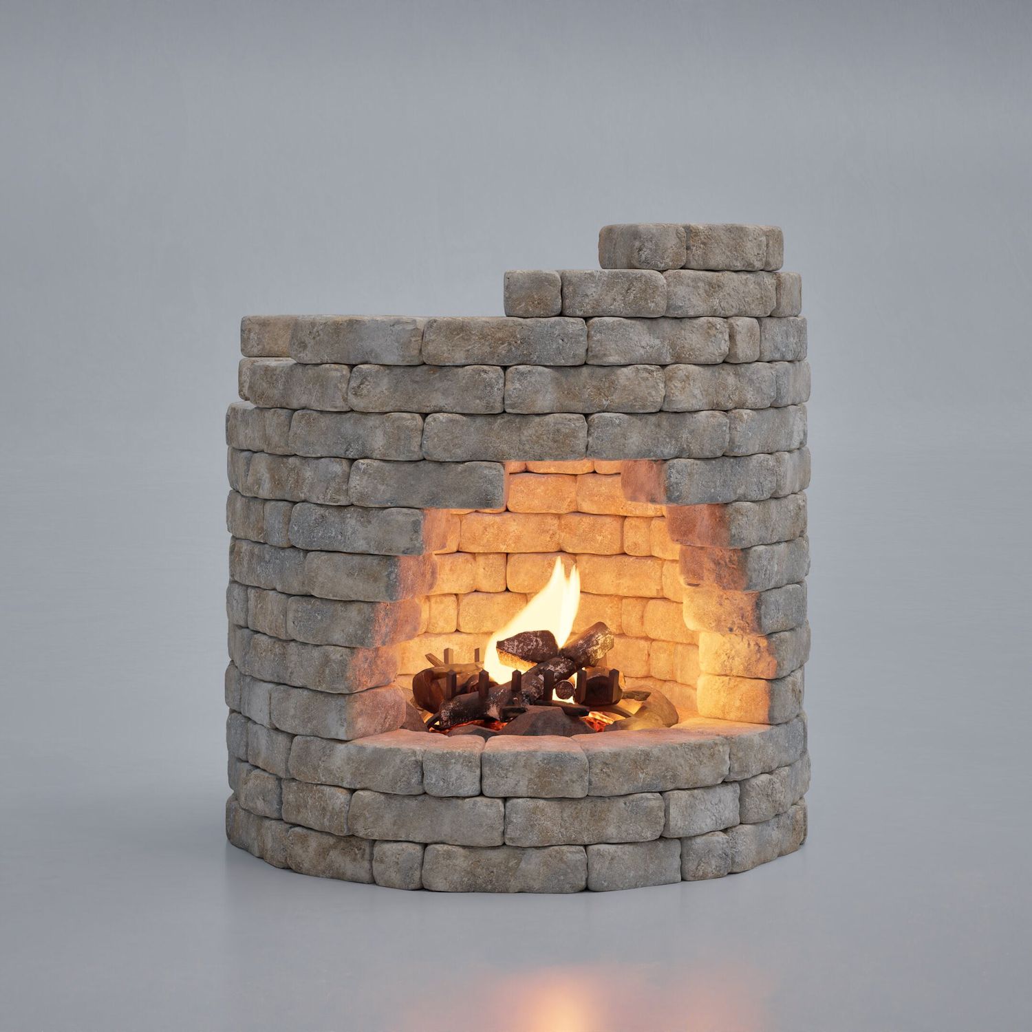 Fire Keep Large Outdoor Cooking Fire Pit with Arched Opening