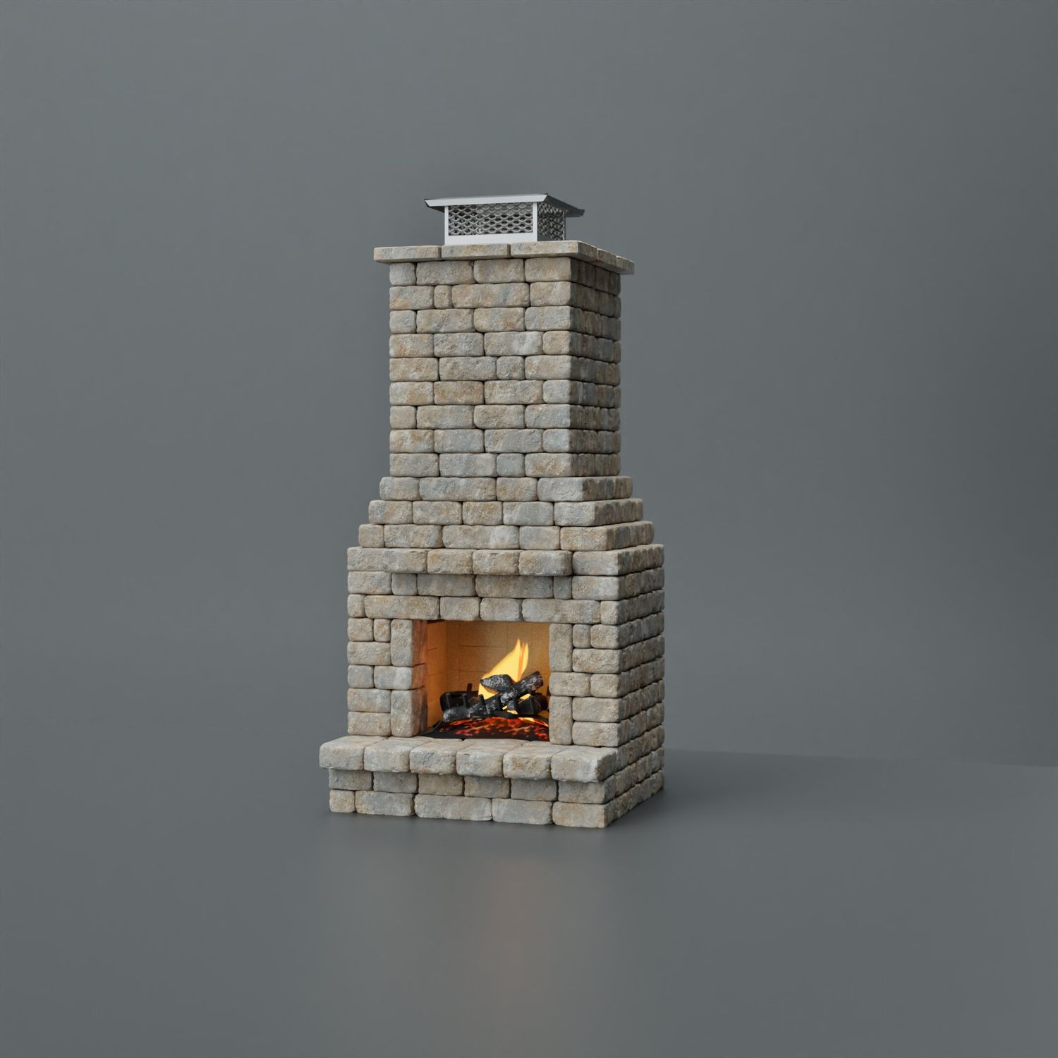 Ashford Small Fireplace, Color:: Cottage Buff Blend, Wood Storage: None, Wing Walls:: None