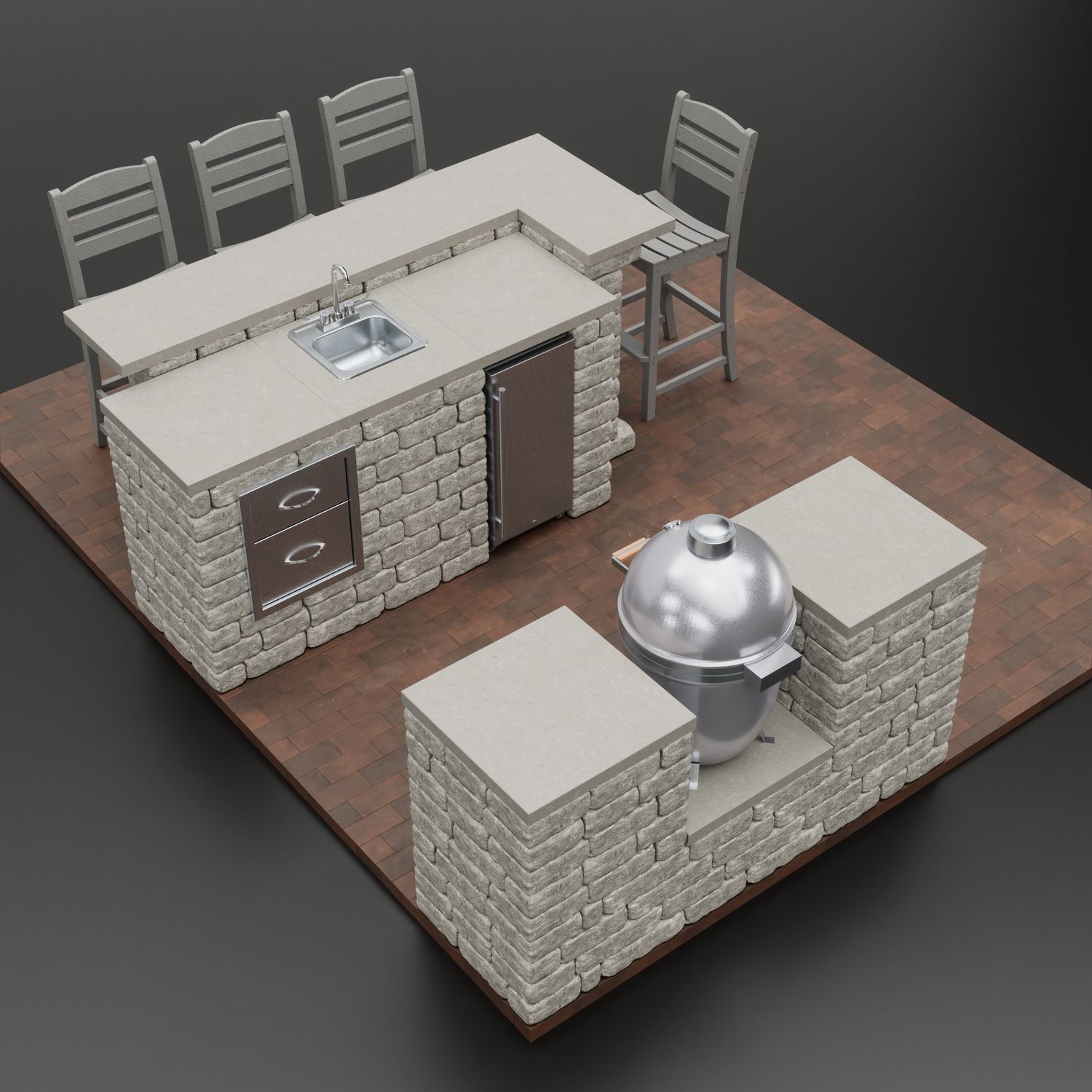 “Weekender Corner Bar & Grill” DIY Compact DIY Outdoor Kitchen