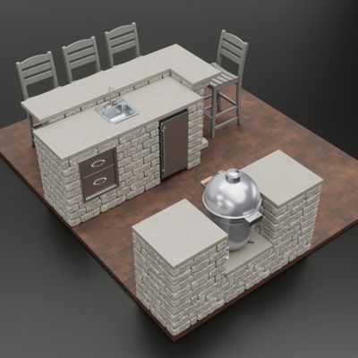 “Weekender Corner Bar & Grill” DIY Compact DIY Outdoor Kitchen