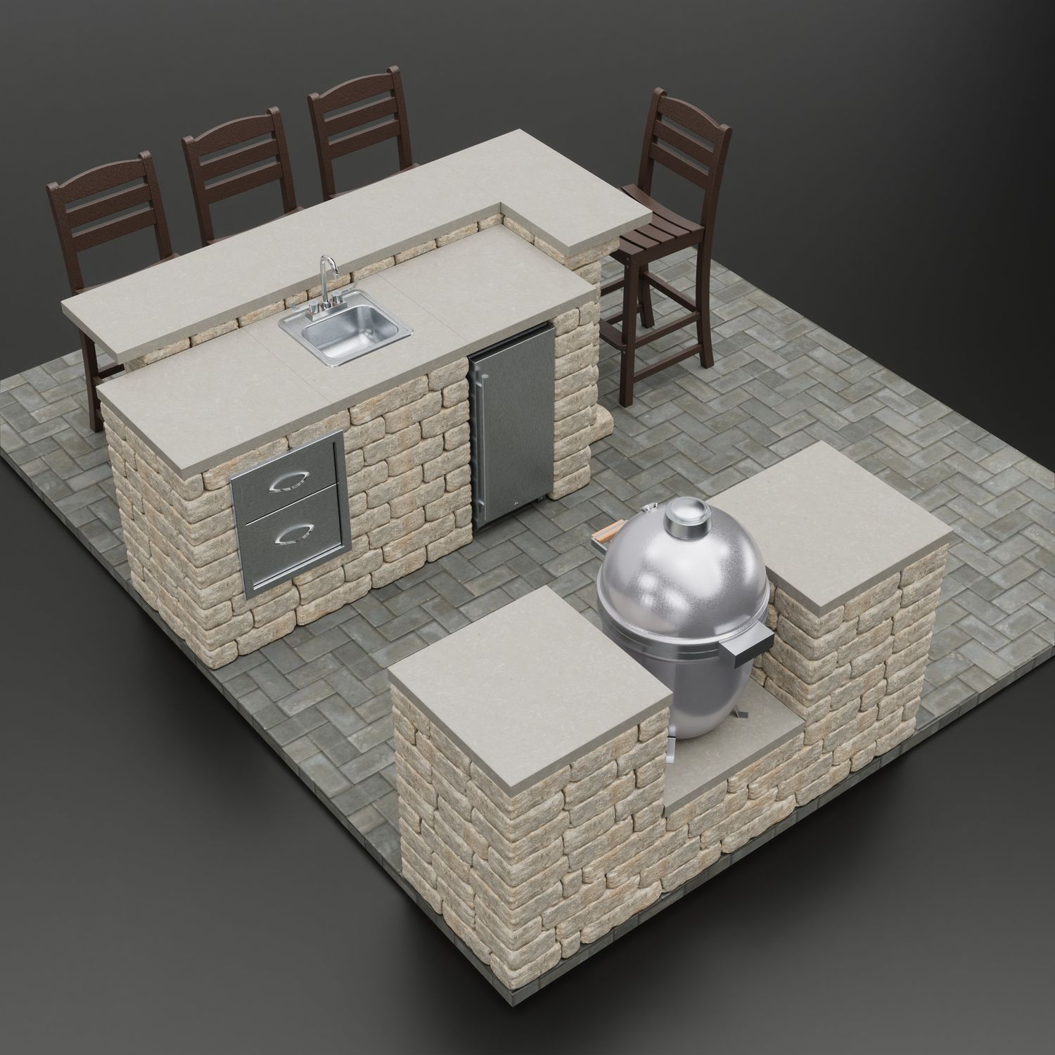 “Weekender Corner Bar & Grill” DIY Compact DIY Outdoor Kitchen
