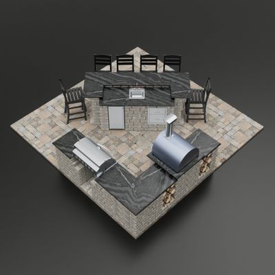 “Cook’s Corner Deluxe” 45° Outdoor Kitchen & Bar