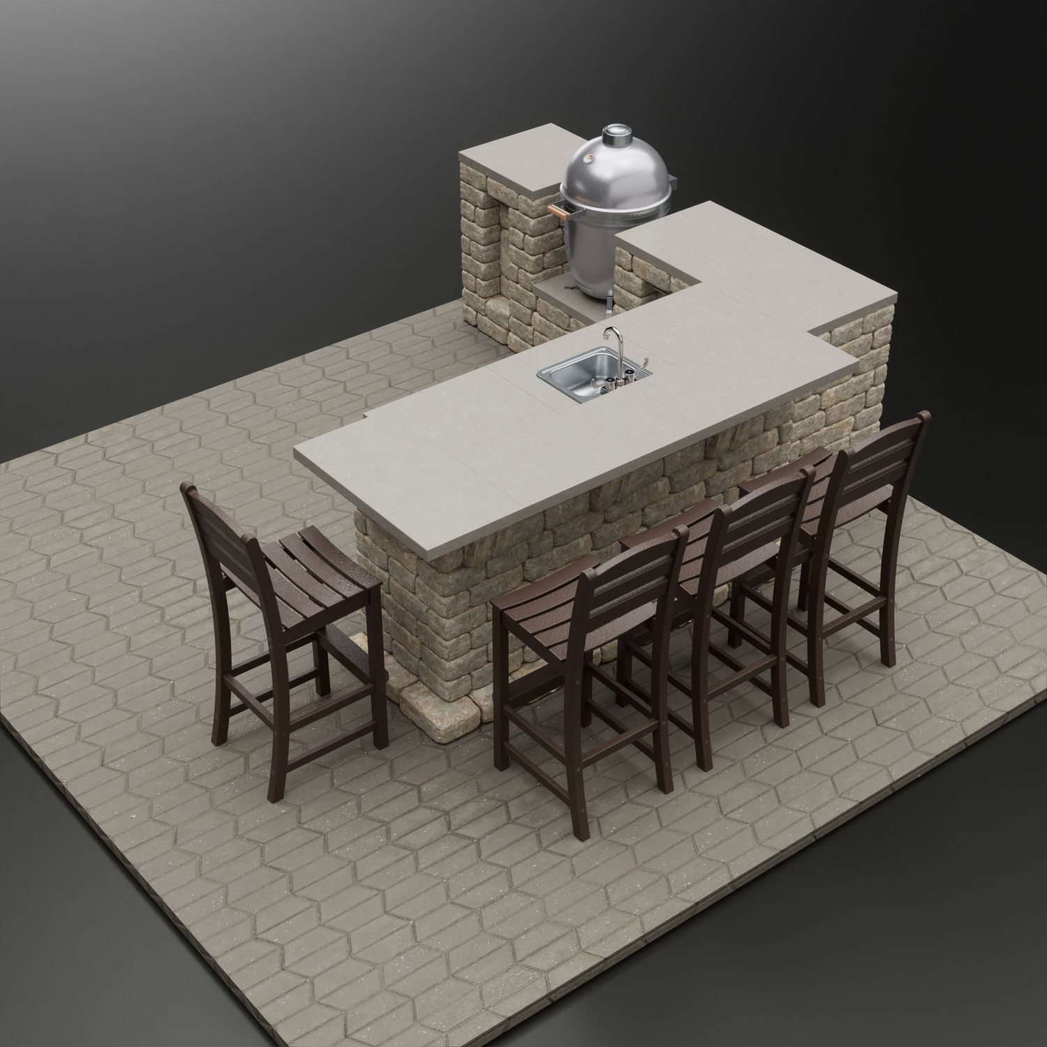 “Smokehouse Hangout” Pre-Designed Outdoor Kitchen