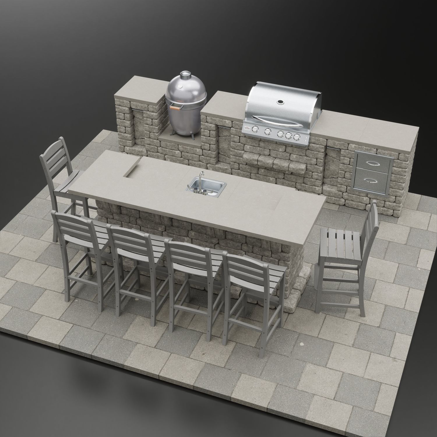 “Entertainer Deluxe” Complete Outdoor Kitchen & Bar