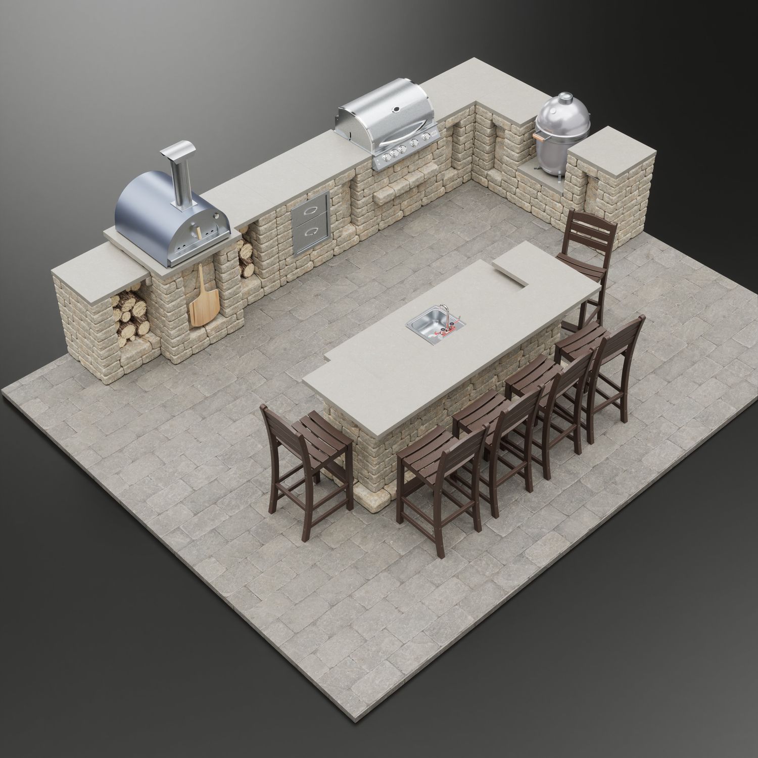 “Master Chef” Fully Loaded Outdoor Kitchen & Bar