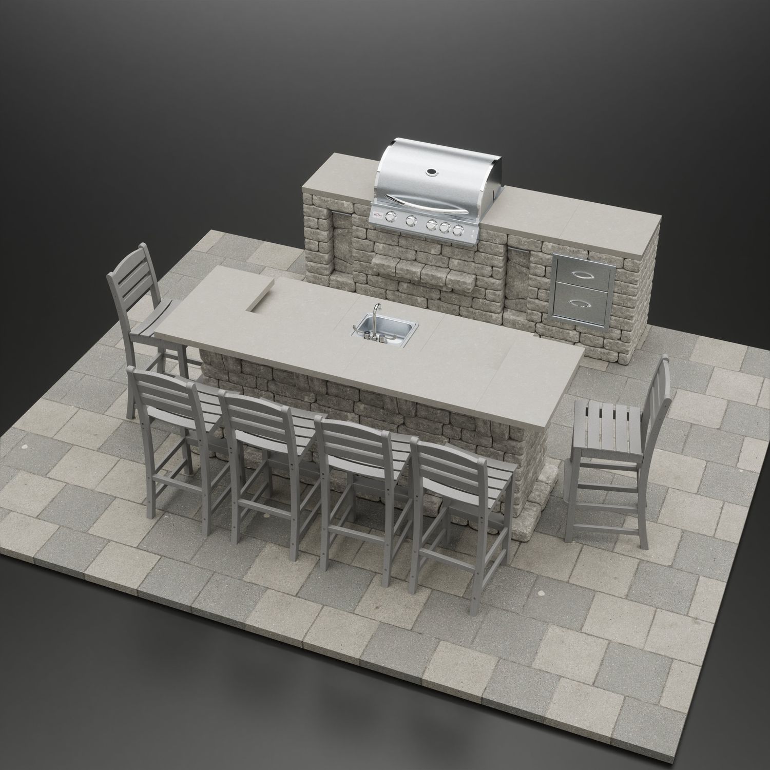 “Entertainer” Complete DIY Outdoor Kitchen Bar & Grill