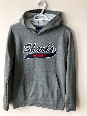 Hoodie - Grey &quot;Sharks Hockey&quot; - Adult