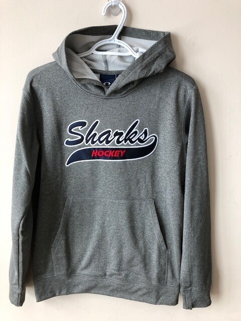Hoodie - Grey &quot;Sharks Hockey&quot; - Youth, Size: Size 8