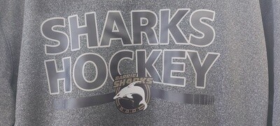 Hoodie - Black Marle "Sharks Hockey" - Adult