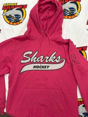 Hoodies- PINK &quot;Sharks Hockey&quot; - Adult