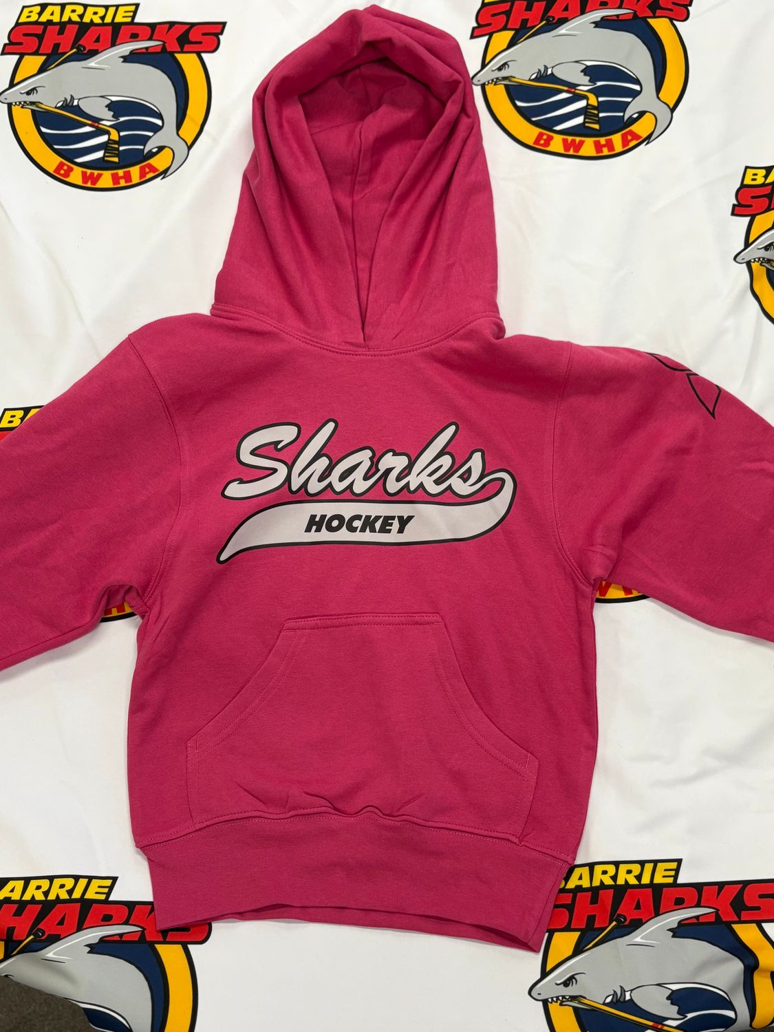 Hoodie - PINK "Sharks Hockey" - Youth Hoodie - PINK "Sharks Hockey" - Youth