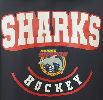 Hoodie - Navy  "SHARKS &amp; Logo" - Adult