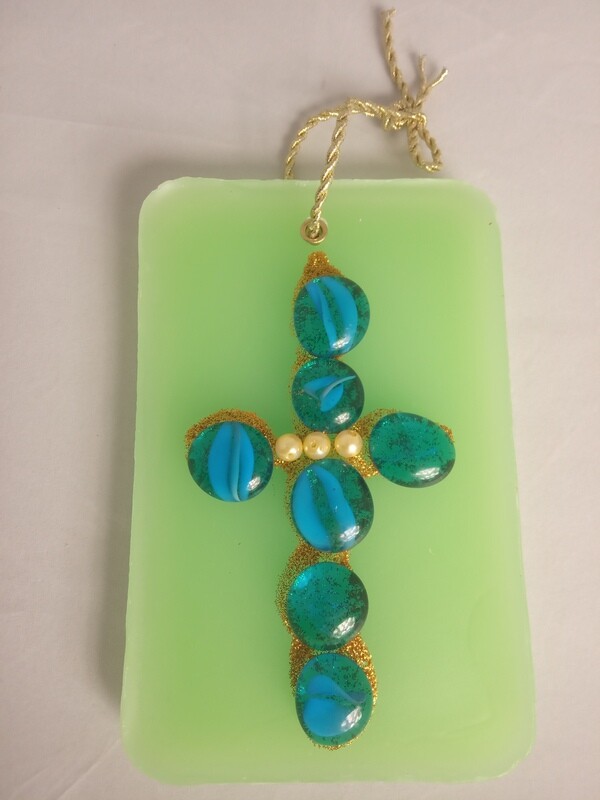 Decorative tablet made of wax and stones Decorative tablet made of wax and stones