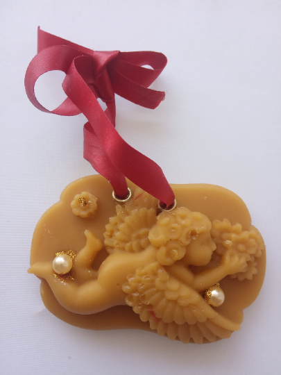 Decorative beeswax sachet, tablet, handmade