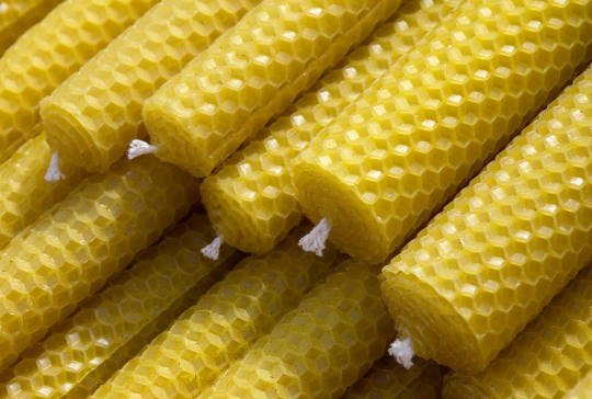 50 Hand Rolled 100% Pure Beeswax Honeycomb Taper Candles, Dripless, Smokeless &amp; Soot Free Yellow Candle