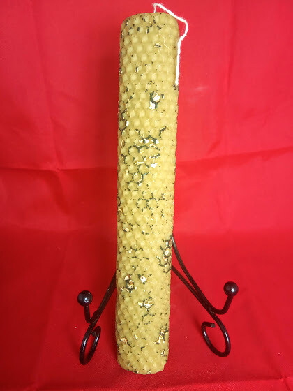 Candle - lambada- made of pure honeycomb, with glitter, 20X4cm