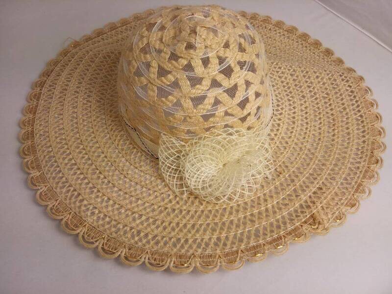 Hat, diameter 47cm, dark beige color Hat, diameter 47cm, dark beige color